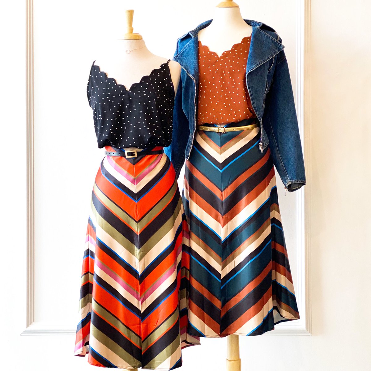 Spring colors make us happy. New skirts in store and online.