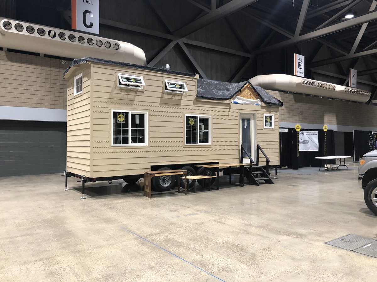 The tiny house will be on display at the <a href="/KCHomeShow/">KC Home Show</a> this weekend.  It will be open for those wanting to walk through it.  Additionally, our students’ woodworking projects will be on display for the KC Made Competition. #bravespride
