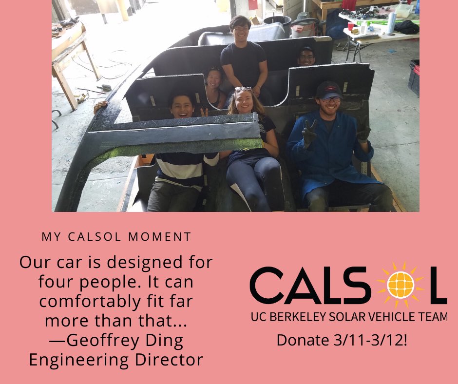 BerkeleyCalSol's tweet photo. Big Give starts 9pm tonight! We need your help in $10 increments especially tonight between 9pm and 10pm (but until 9pm tomorrow)! Help us make more special #CalSol moments! What’s your moment of discovery? #CalBigGive https://t.co/SIlPVcn30H