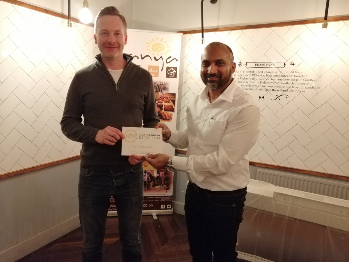 SCLawSociety's tweet photo. Thanks to @K2HIndian in Sandbach for a fantastic evening. Congratulations to Carl Lamb of @escallaTraining for winning our 'guess the spice' competition. @PropertySageUK @BowcockLlp @SpallClark @TebbittsLaw  @drk_law @BarkingMadCrewe #southcheshirelawsociety https://t.co/B26RaFyjHO