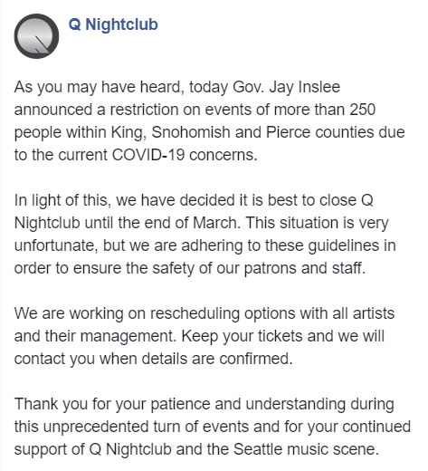 Q Nightclub tweet media