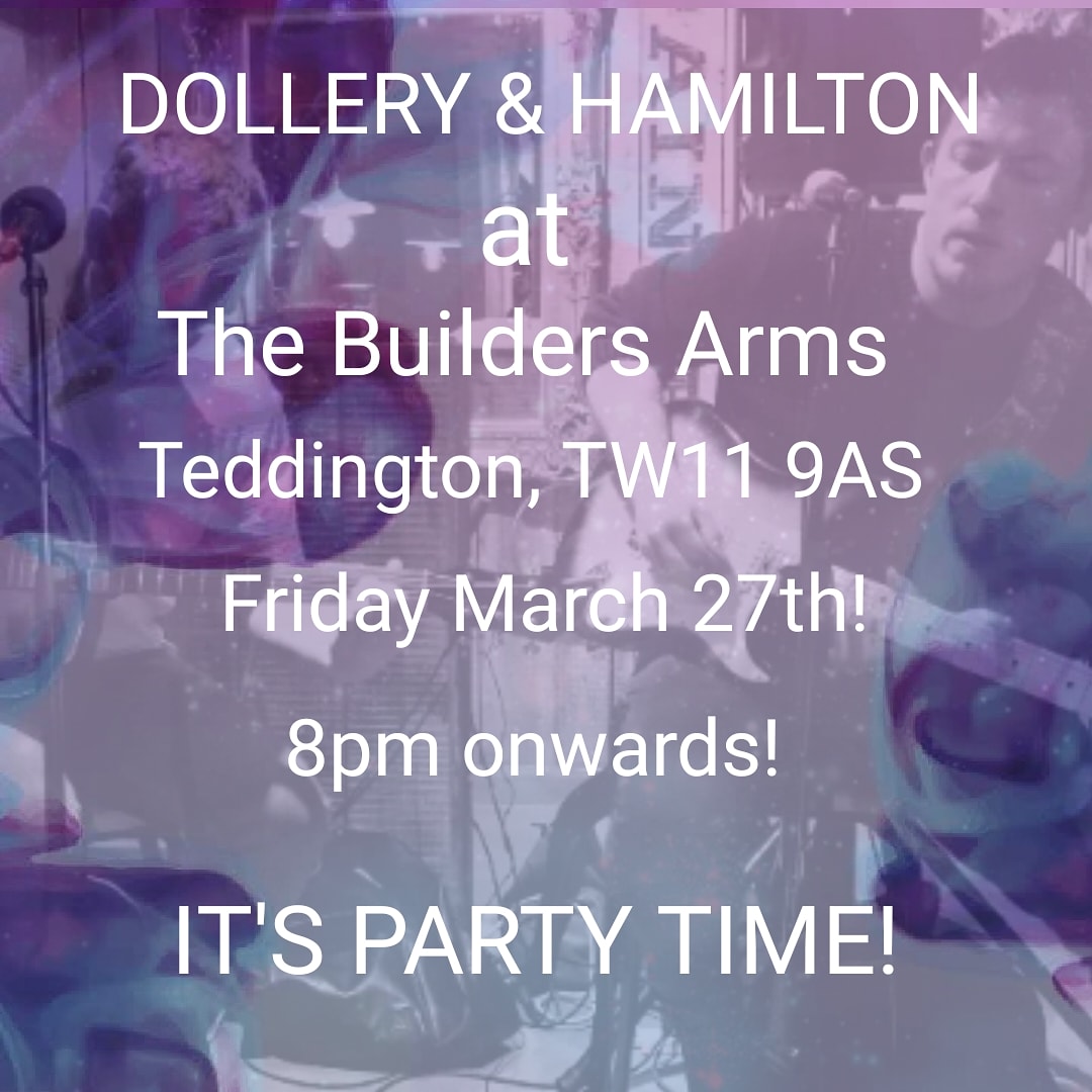 NEXT GIG!! on March 27th we are at the builders Arms pub in Teddington. 8pm onwards.
Don't miss out on great tunes and party atmosphere! <a href="/richmondlocals/">Richmond Residents</a> @twickmums <a href="/LoveHamptonWick/">Teddington & HWick</a> <a href="/TheBuildersArms/">Builders Arms</a> #party #livemusic #dolleryandhamilton