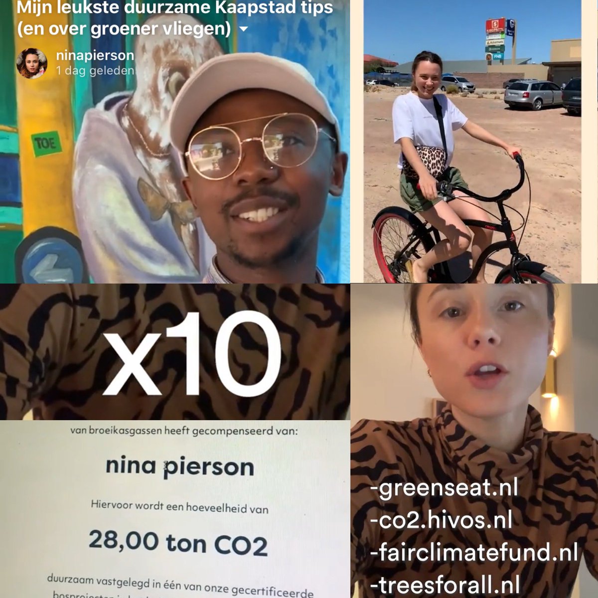 timbales's tweet photo. Duurzaam onderneemster Nina Pierson van #Sla en influencer #compenseert de #klimaatimpact haar #vliegreis naar Kaapstad ‘Als je dan vliegt kun je zo toch een goede bijdrage leveren’. Op aanraden van @jhmommers compenseert ze zelfs 10x: nog meer impact 🌍👊🏻 https://t.co/bi0pOFhRKL https://t.co/eFXXshTkWI