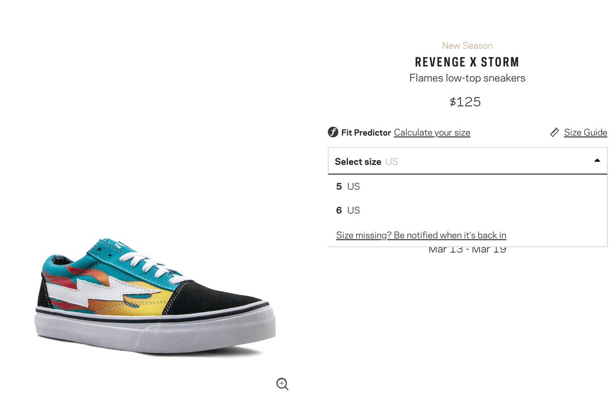 revenge storm sizing guide