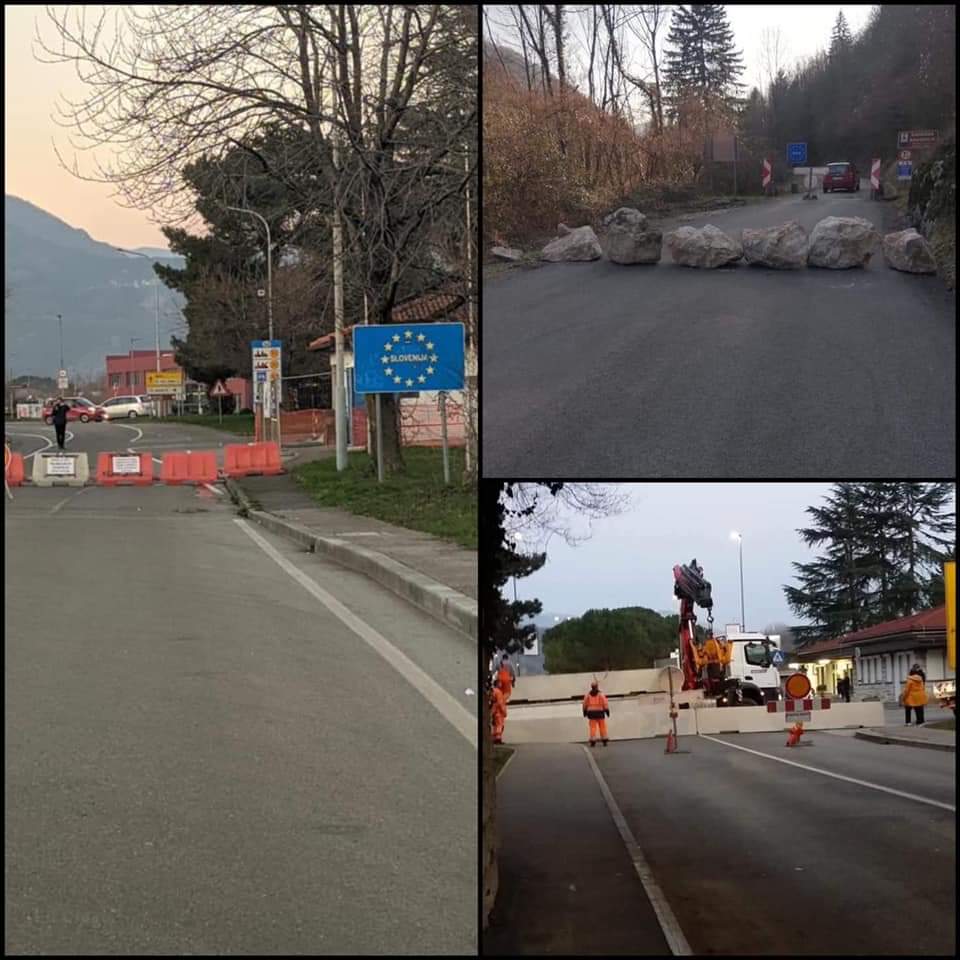 Gli sloveni chiudono strade e confini con l'Italia. I metodi che alcune nazioni stanno adottando nei nostri confronti peseranno come queste pietre sul futuro dell'ipocrita Unione Europea. Sapremo rialzarci!