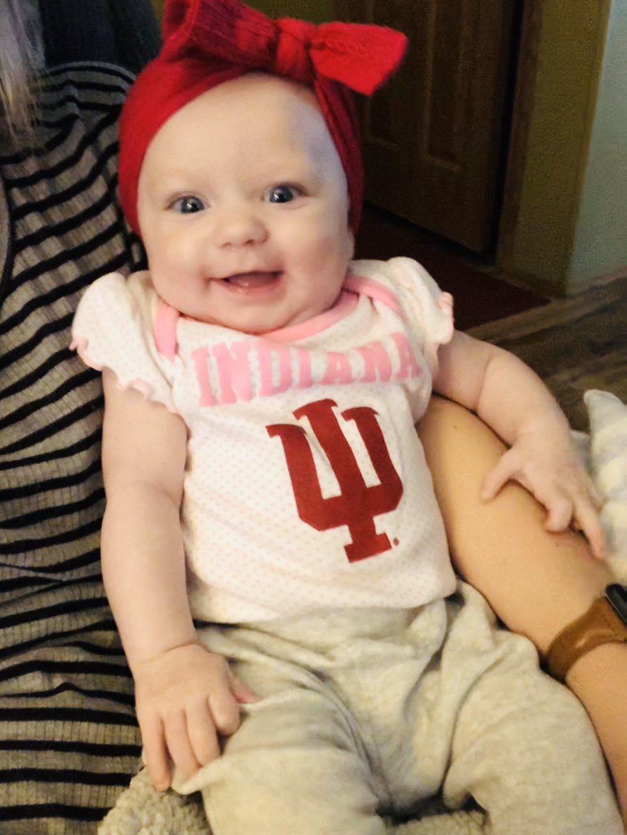 TaylorLoshe's tweet photo. The cutest IU fan ❤️ Great Grandpa Richter would be proud! #B1GTourney https://t.co/eA84CO3dJi
