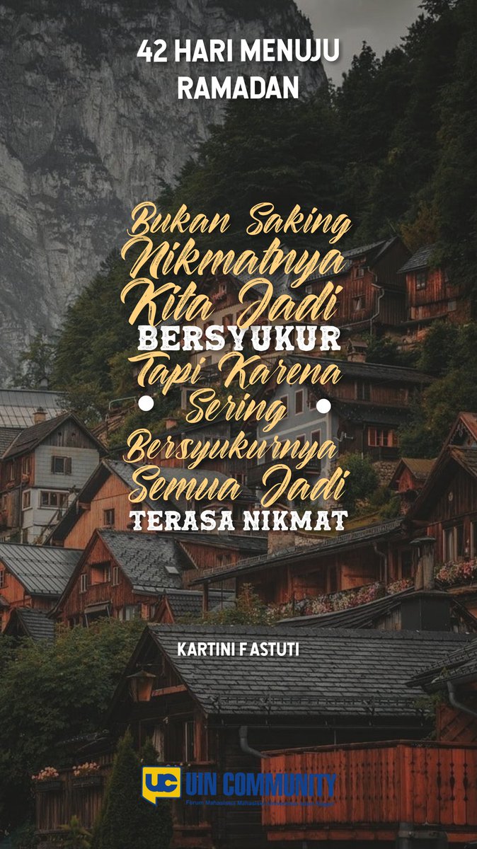 uincommunity's tweet photo. 42 Hari Menuju #Ramadan 💙 mari terus bersyukur! @kartinifastuti #weloveuin #uincommunity https://t.co/LjO8jKzavr