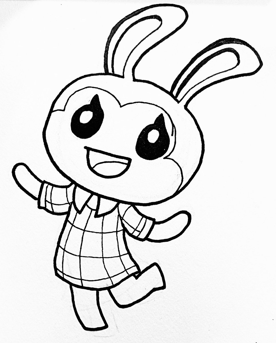 GB_COMICS's tweet photo. Tonight’s #DrawLent is Bunnie the bunny from #AnimalCrossing and a Vulpix wearing a neckerchief from #pokemon https://t.co/kTmGMxuiut