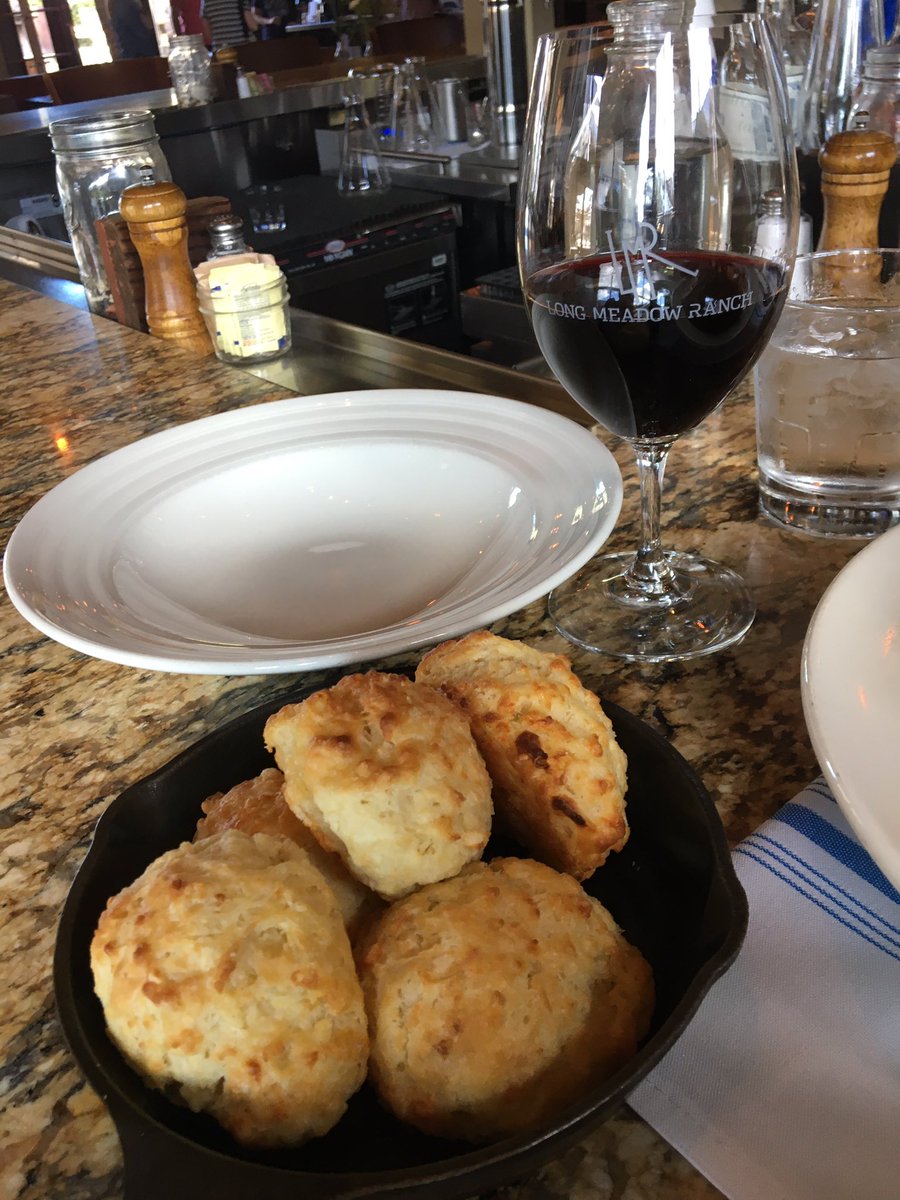 BartlettBacchus's tweet image. My #WineWednesday starts at lunch with this 2015 #LongMeadowRanch #Cabernet, a fantastic Ciopinno and these classic Cheddar Biscuits at #FarmsteadAtLongMeadowRanch #NapaValley #GreatFood #Wine @longmeadowranch