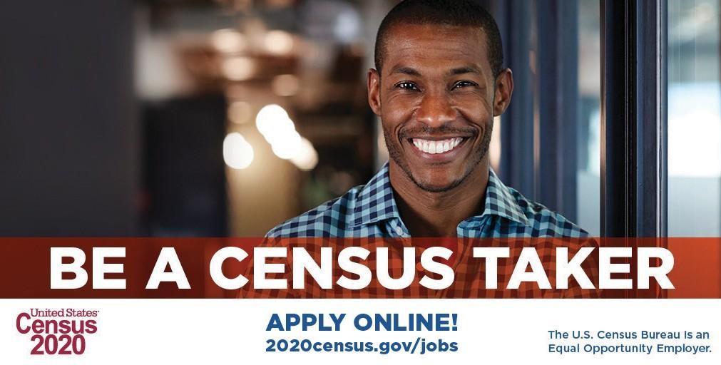 The U.S. Census Bureau is now recruiting for thousands of 2020 Census Takers. Apply online for a temporary job at 2020census.gov/jobs. #2020CensusJobs #ApplyNow