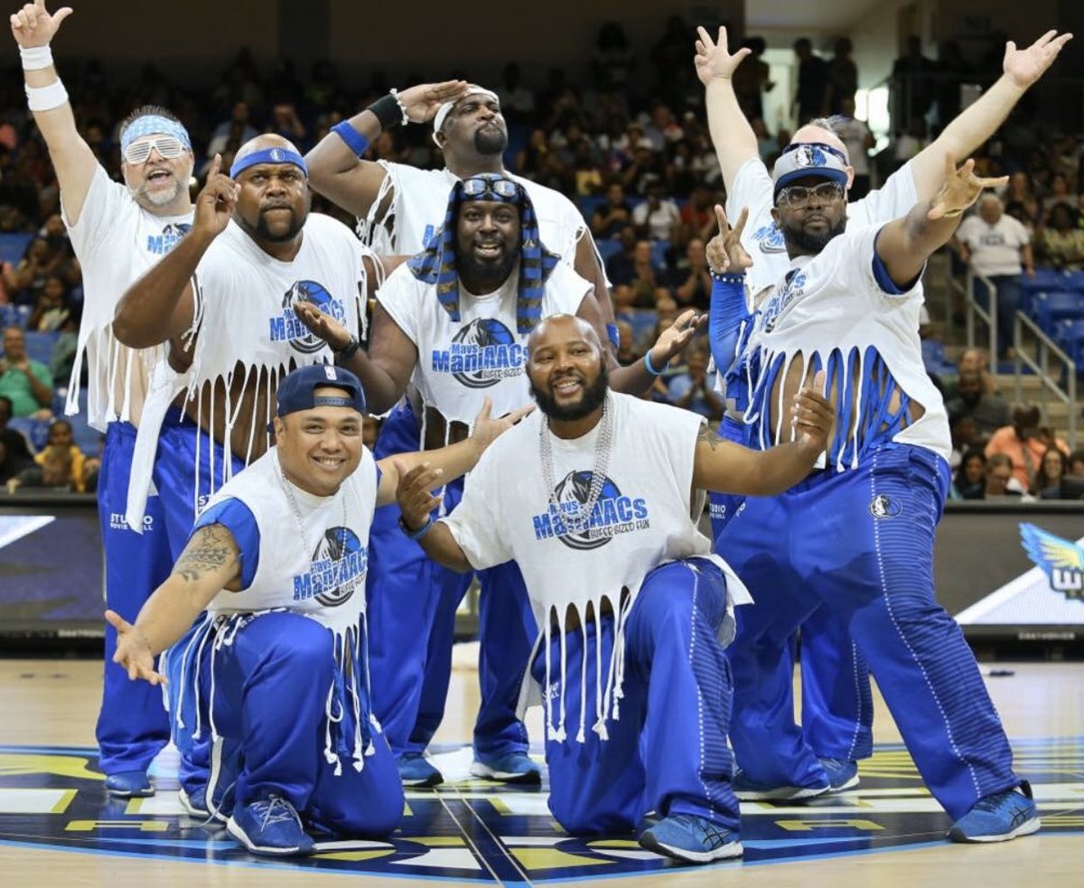 IT'S SHOWTIME!! The @dallasmavs take on the Nuggets tonight and your  favorite big boy dance crew performs after the 3rd quarter!! Don't miss our  dance!! #ManiAACs #ABillionSmiles, image size:1200x983