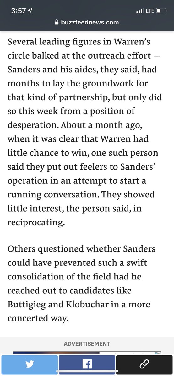 originalspin's tweet photo. This article is...really something.

When @ewarren—Bernie’s closest ally—reached out a MONTH ago to start discussions about aligning, his campaign ignored hers.

But when Bernie’s campaign wanted him to go hard on Biden, he refused—because he “likes Joe.”
https://t.co/pqGMseii21 https://t.co/zs6ld82kgM