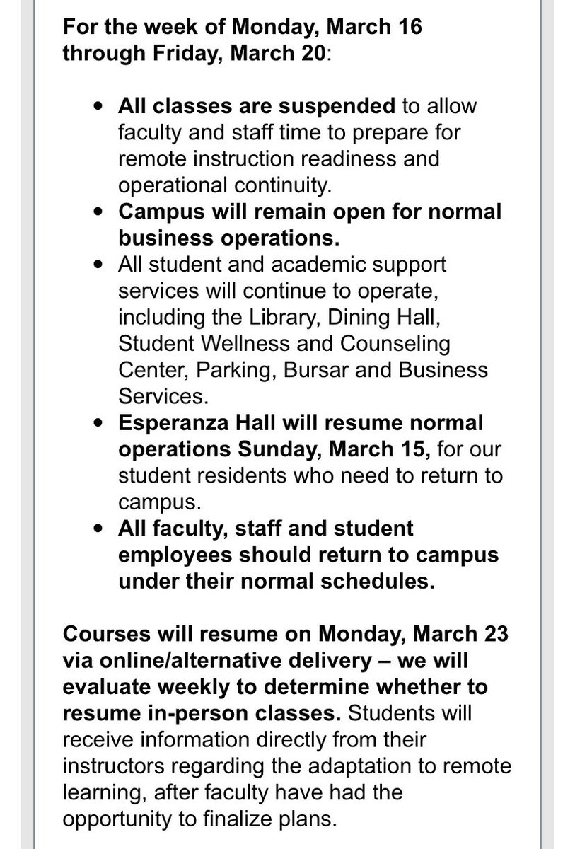 brigidelise1's tweet photo. pic from an email sent by @PrezMatson 

jaguars, @TheMesquite will also do it’s job to report on COVID-19 and our campus. this is not the time for panic - this is the time to take care of your health, your loved ones and to keep your head high. https://t.co/N345lq5cCf