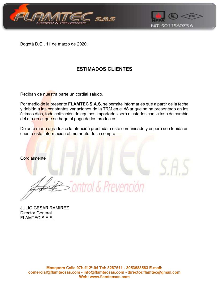 FlamtecS's tweet image. Comunicado para nuestros clientes 🗣️📜