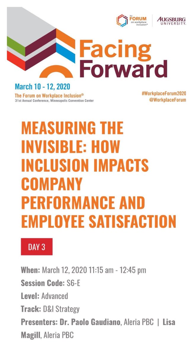 lisaadrienne_'s tweet photo. If you’ll still be around for the #WorkplaceForum2020 tomorrow, come check out our session at 11:15am in L100ABC.

We’ll demonstrate how we measure inclusion using the Categories of Inclusion. 

https://t.co/XnezhY0DWt https://t.co/X1X9bE38Qf