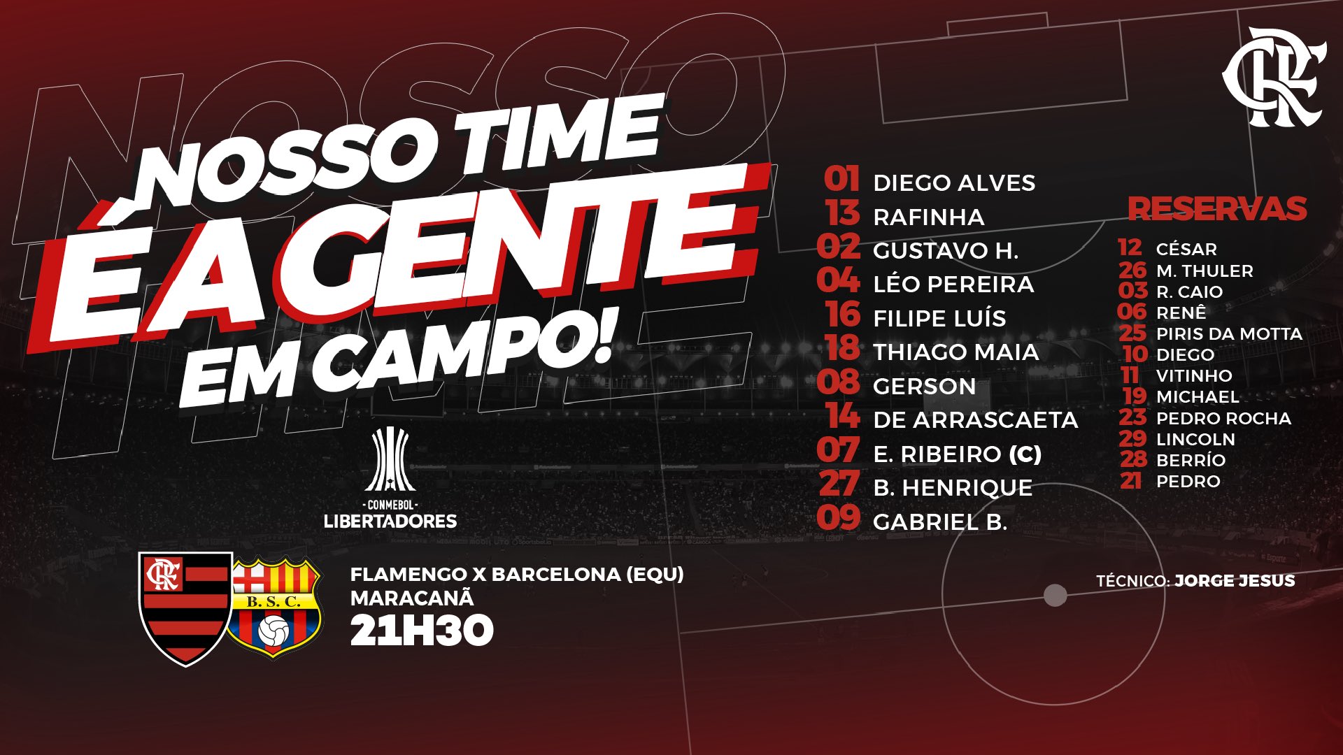 ESCALAÇÃO DO FLAMENGO HOJE (10/08): Veja o provável TIME TITULAR do FLAMENGO  contra o OLIMPIA pela LIBERTADORES