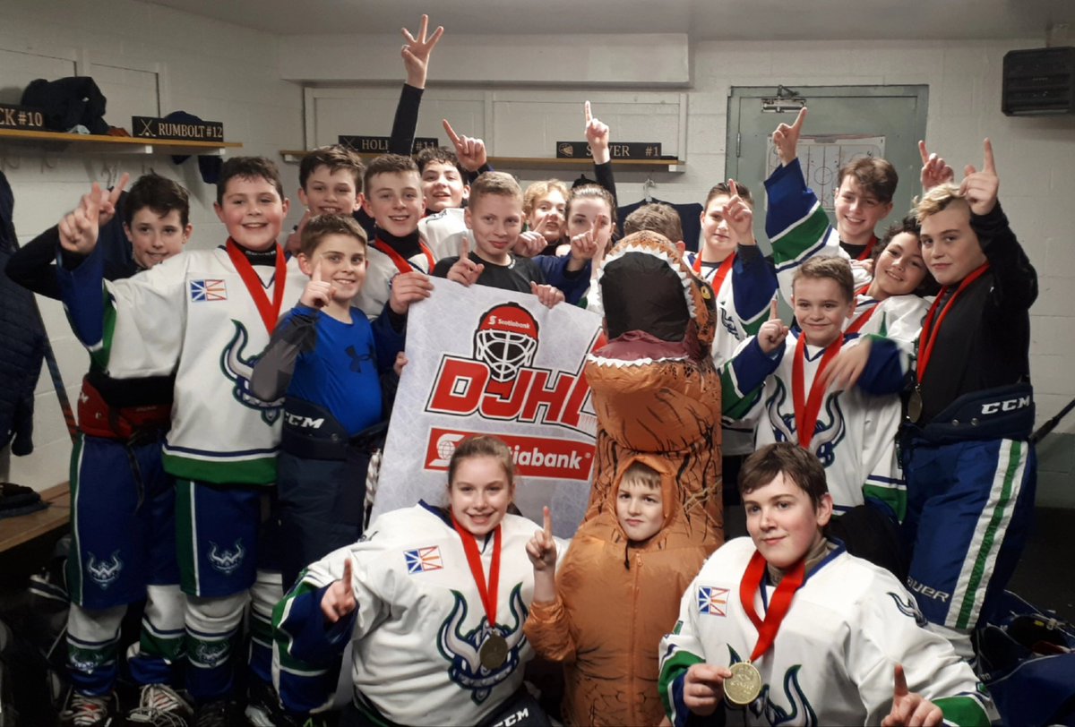 Congratulations <a href="/PeeweeBWarriors/">ℙ𝕖𝕖𝕨𝕖𝕖𝔹𝕎𝕒𝕣𝕣𝕚𝕠𝕣𝕤𝟚𝟘𝟙𝟡</a> on a well played championship resulting in the Gold Medal win 🏆 Congrats to @CapsPeeWeeB on a stellar performance 👏👏 Huge shout out to <a href="/customedgenl/">Custom Edge Pro Shop</a> Warrior of the Game, Gavin Penney scoring 2 goals in the 3-1 @DJHLnews Championship win!