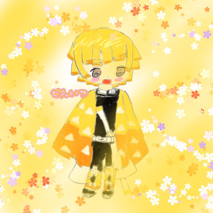 りのんさんがTwitterに投稿した我妻善逸(鬼滅の刃)のイラスト。