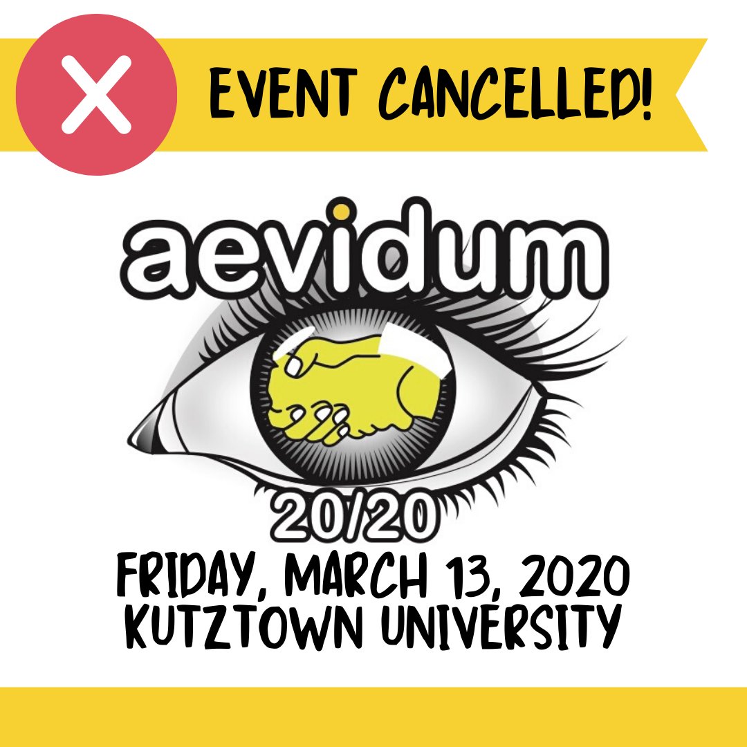 <a href="/aevidum/">Aevidum</a> Board of Directors made the difficult decision to cancel Friday's in-person Aevidum 2020 Conference at Kutztown University. We are quickly mobilizing to put together a virtual online version of the conference that will be distributed remotely in the near future.