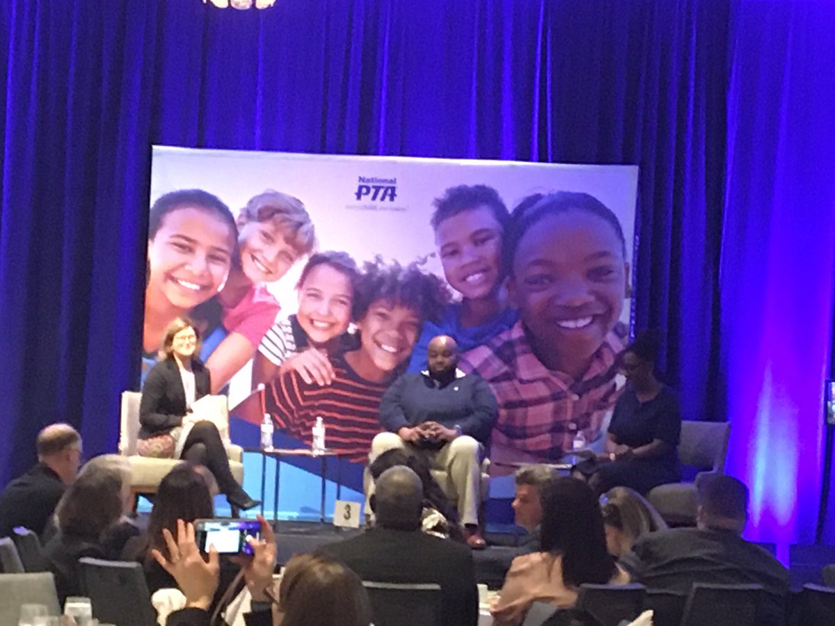 BallJacki's tweet image. .@RodRobinsonRVA, @CCSSO 2019 Natl Teacher of the Year is here at #PTALegCon doing a live recording of #BackpackNotes @NationalPTA