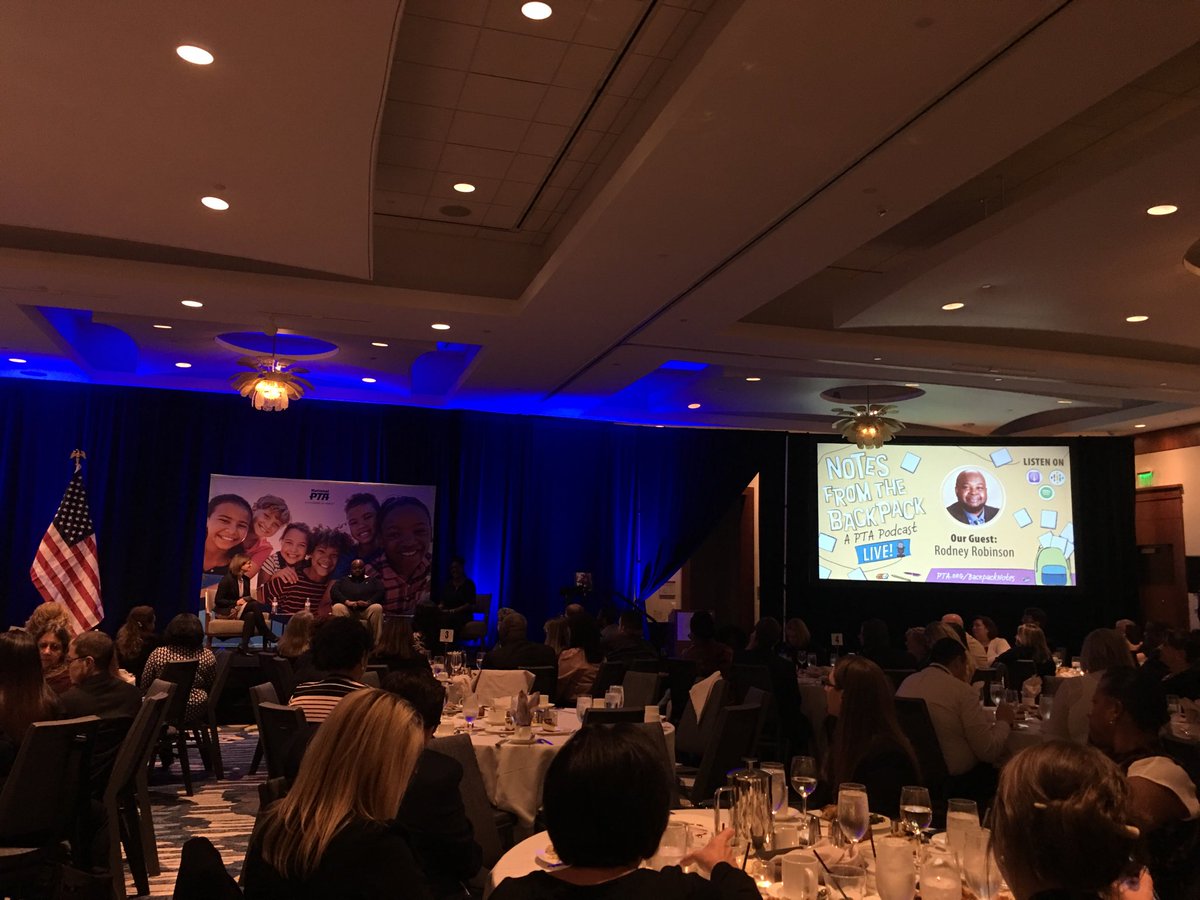 StephGray's tweet image. Proud to be part of the ⁦@NationalPTA⁩ #NotesfromtheBackpack live podcast Season #2 with National Teacher of the Year Rodney Robinson