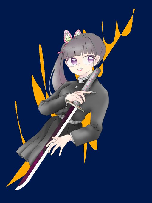 ふじさんがTwitterに投稿した栗花落カナヲ(鬼滅の刃)のイラスト。