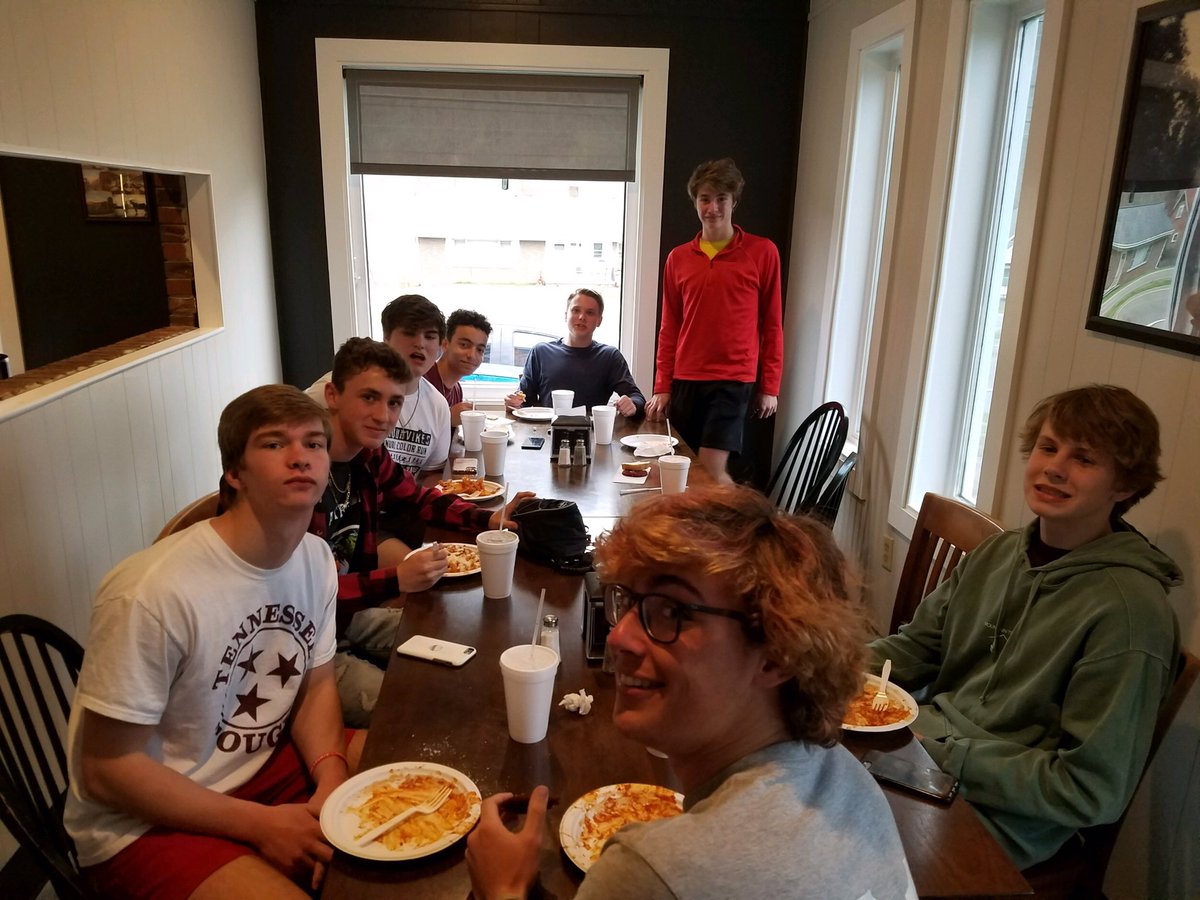 THSVikingSoccer's tweet photo. Nice team dinner the night before the game! Thank you Cox and Henard families for hosting us and to Bristol Cafe & Market for the incredible food! The boys are ready and prepped to take on the Indians! #DBweek #GoVikes #takedownthetribe https://t.co/dMITJdRSgw