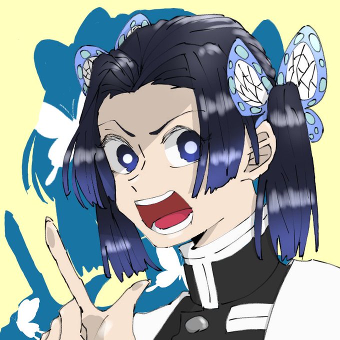 ちーさんがTwitterに投稿した神崎アオイ(鬼滅の刃)のイラスト。