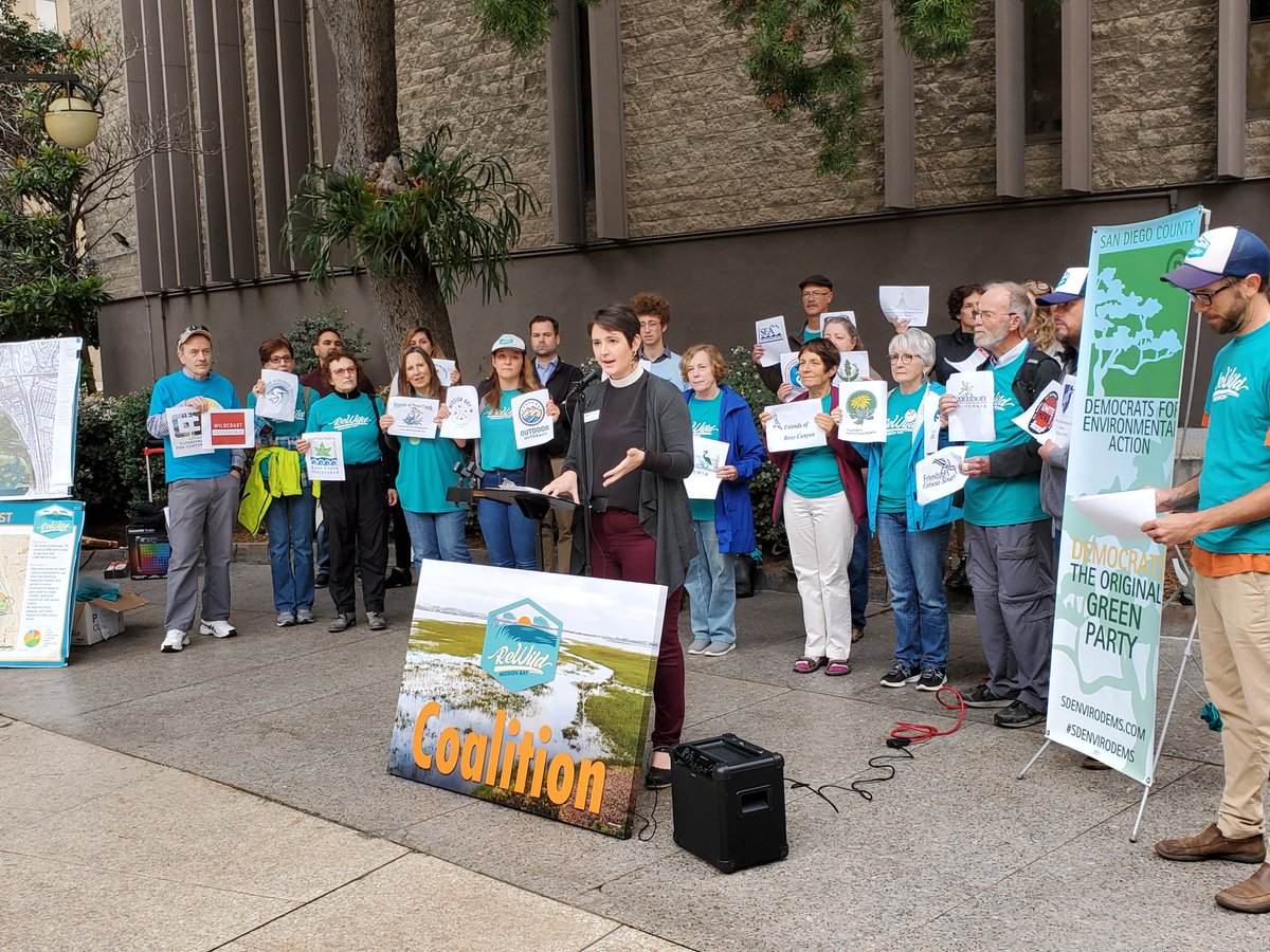 Thank you to all the amazing organizations and supporters who joined the #ReWildCoalition this morning at #SanDiegoCityHall for our rally ahead of the #BudgetCommittee meeting. Great cross section of our coalition to restore native wetlands in northeast #MissionBay #FundWildest