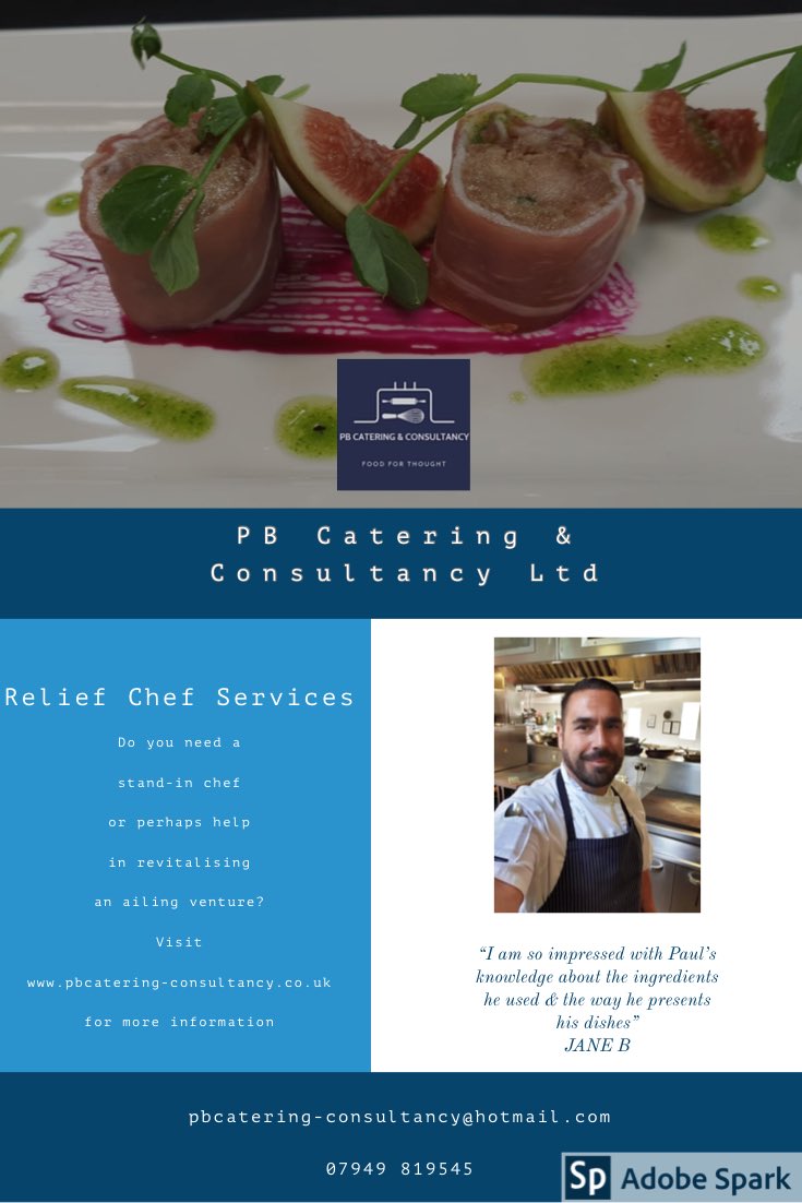 catering_pb's tweet image. Relief chef/consultancy services available. Please enquire for more information. #atherstone #warwickshire #reliefchef #chefconsultant