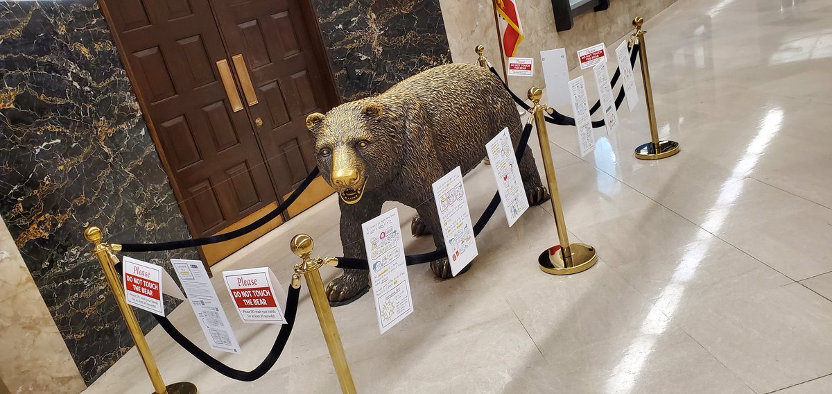 BacteriaBear's tweet photo. Yes, I have self-quarantined for the good of all Californians.  Now, go wash your hands! https://t.co/uP1Hnlq3SF