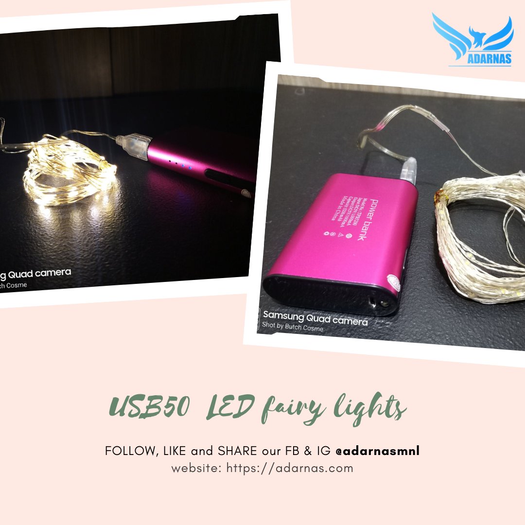 darnamnl's tweet photo. USB50  LED fairy lights 

DESCRIPTION
50 leds 
Colors : warm white , white

MEASUREMENT
Length: 5m/16.4ft

Price : P 195

FOLLOW, LIKE and SHARE our FB &amp; IG @adarnasmnl
website: https://t.co/Et4J5dFWs0

#adarnas #shopping #shoppingonline #onlineshoppingph  #COD https://t.co/0buRiWv2Xn