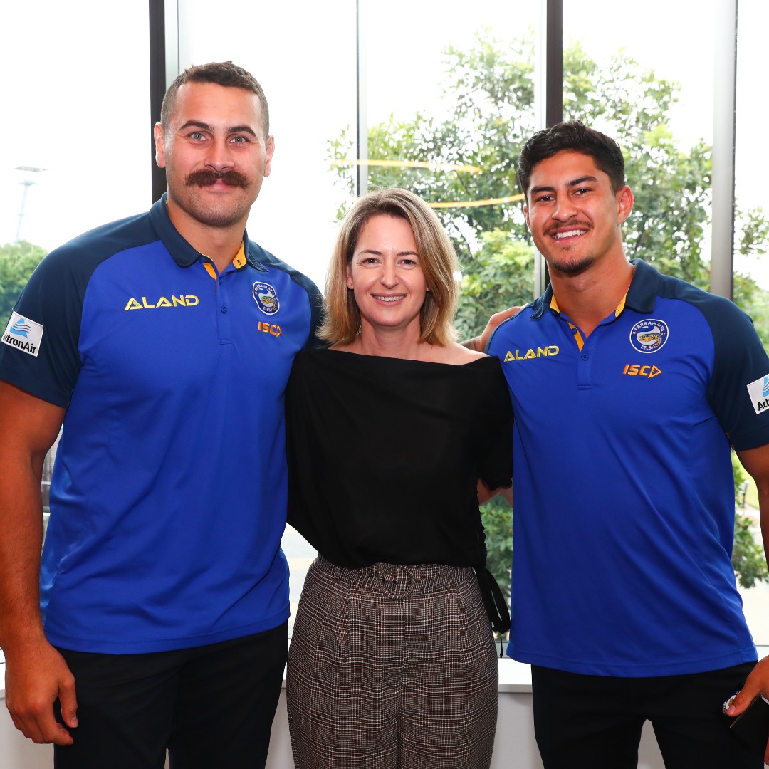 Welcome to <a href="/dylbaaags/">Dylan Brown</a> and @campbellgillard as the new <a href="/theparraeels/">Parramatta Eels</a> ambassadors to the charity! 😆 All the best on the first game of the season!! 💪🏈💙💛