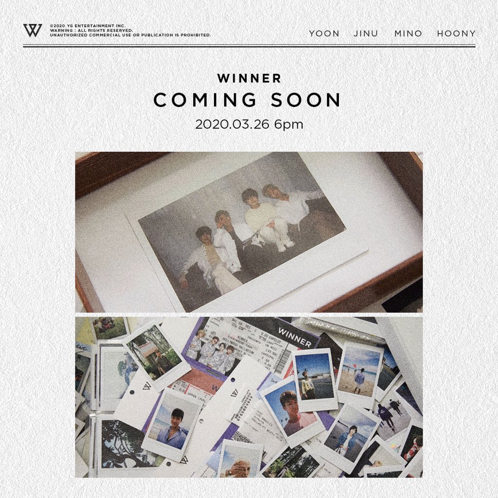 [🕕COMING SOON🕕] 2020.03.26 6PM

#WINNER #위너 #ComingSoon #20200326_6pm #YG