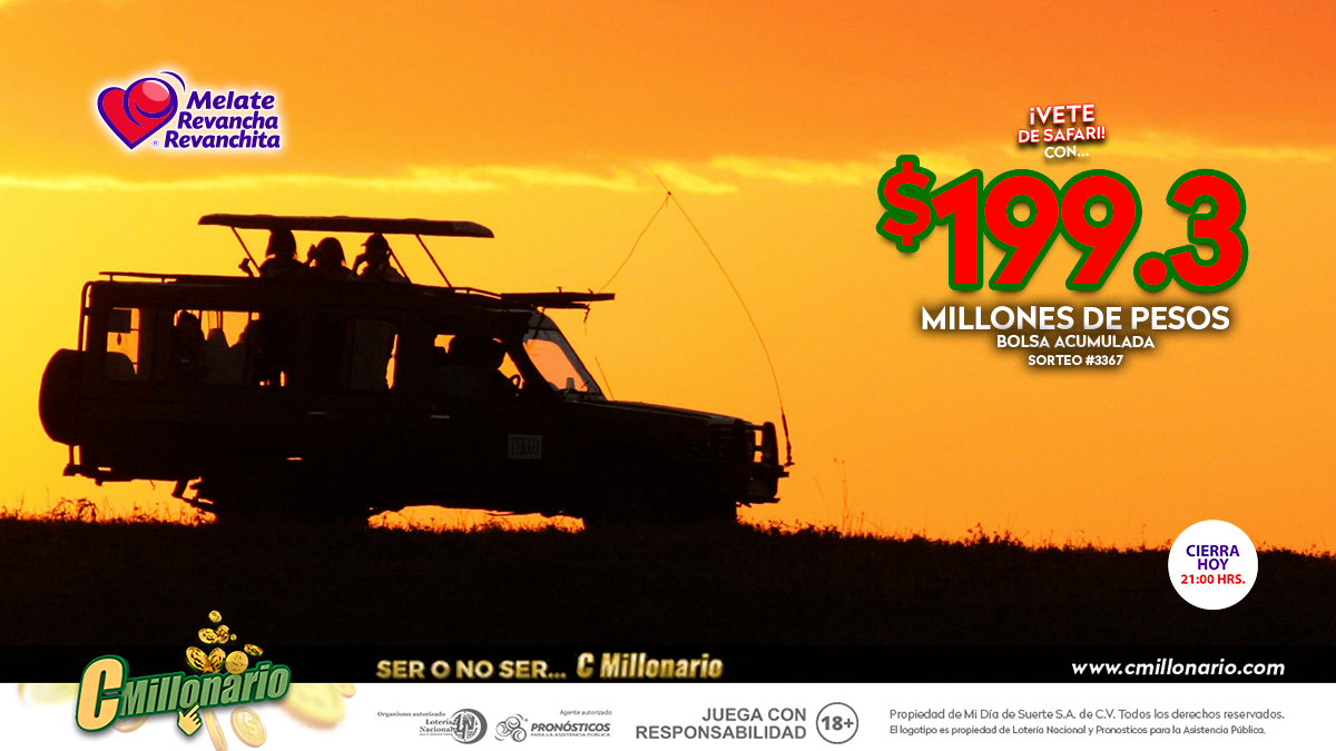 Conoce Y vive, siendo millonario. Regístrate en nuestra plataforma y participa ¡ya! en el Sorteo #Melate. Corre, tienes hasta las 21:00 
🏠 bit.ly/2Zqszxi
🍏 APP para IOS apple.co/2JRgbyk
👾 APP para ANDROID bit.ly/2JQZq6l
@pronosticos_mx