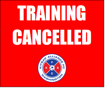 KAFCSoccer's tweet photo. All training sessions have been CANCELLED for tonight 3/11/20 through the end of this week. Games are being postponed until April 1st. Stay tuned for continued updates. #StaySafe https://t.co/ShO0VZnAno