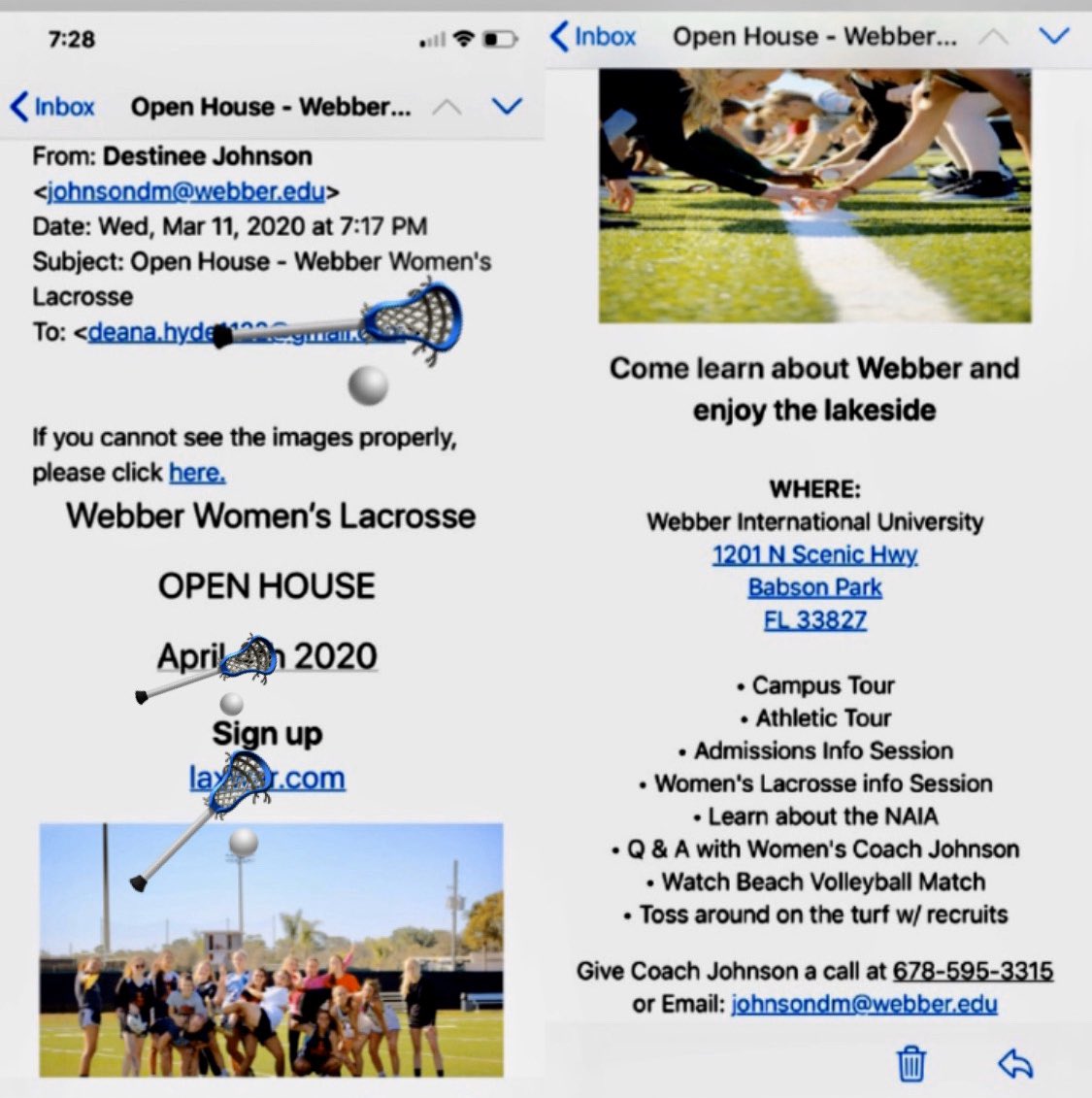 AndreaCobbHyde's tweet photo. Another college lacrosse coach noticed my baby #7DeAnnaHyde She so love playing Lacrosse🥍 Praying she continue to work hard on and off the field📚📓🥍!!! Thanks for the email🙌🏽#WebberInternational University https://t.co/otmt7Y2T4P