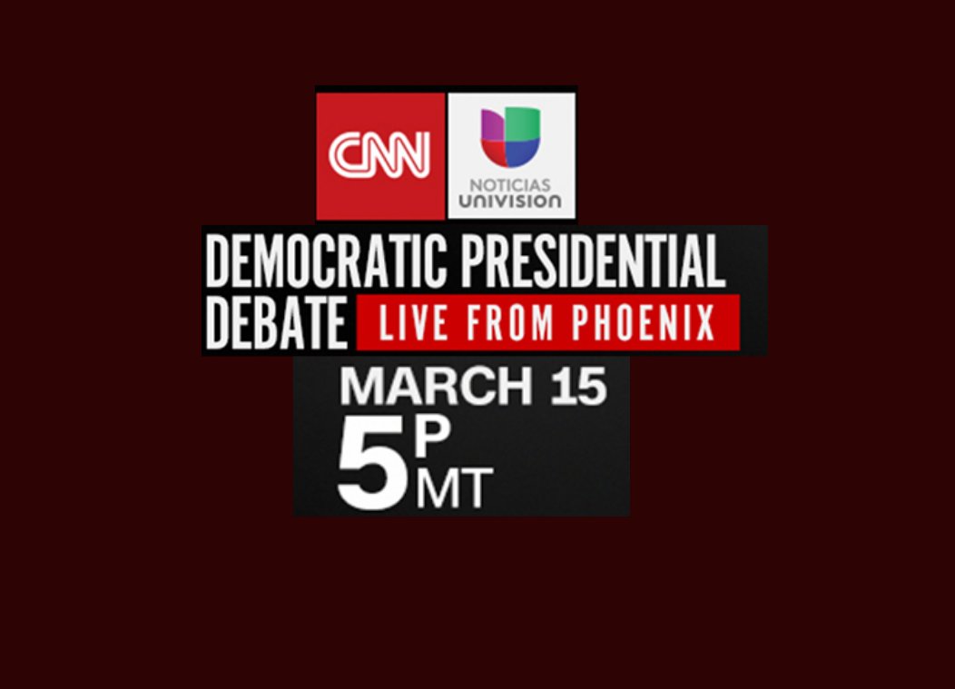 PoRtAvOz's tweet image. Submit questions for the @CNN/ @UniNoticias Arizona Democratic Presidential Debate in Phoenix! mailchi.mp/azhcc/submit-q…
