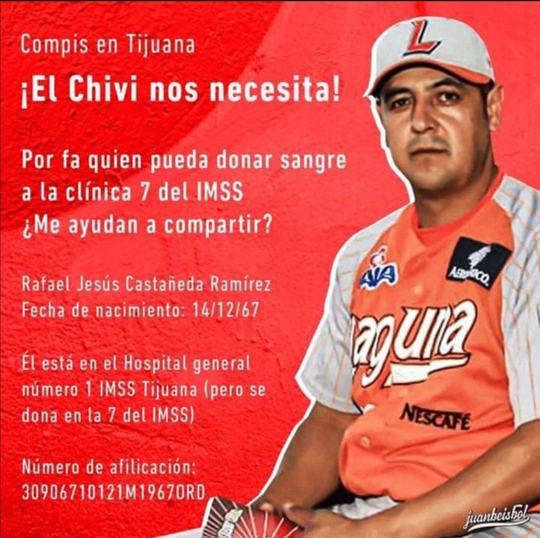 ATENCIÓN BANDA EN TIJUANA!!! Urgen donadores de sangre para el Chivigón Castañeda #VamoChivi #Tijuana Gracias por RT