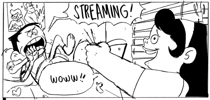 I'm streaming some comic inking over at twitch. Drop on by (and hopefully it doesnt conk out)

https://t.co/aB8MdpefAW 