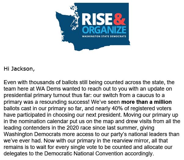 askboomer1949's tweet photo. #WashingtonStatePrimary
#WashingtonPrimary
WA Election Board Update:
#JoeBiden 404,991 ... 34.91 percent
#BernieSanders 389,848 ... 33.6 percent
Remember, we are a mail-in state.
#VetsResistSquadron #VeteransAgainstVotingStupid #DropOutBernie https://t.co/tEQytphdZq
