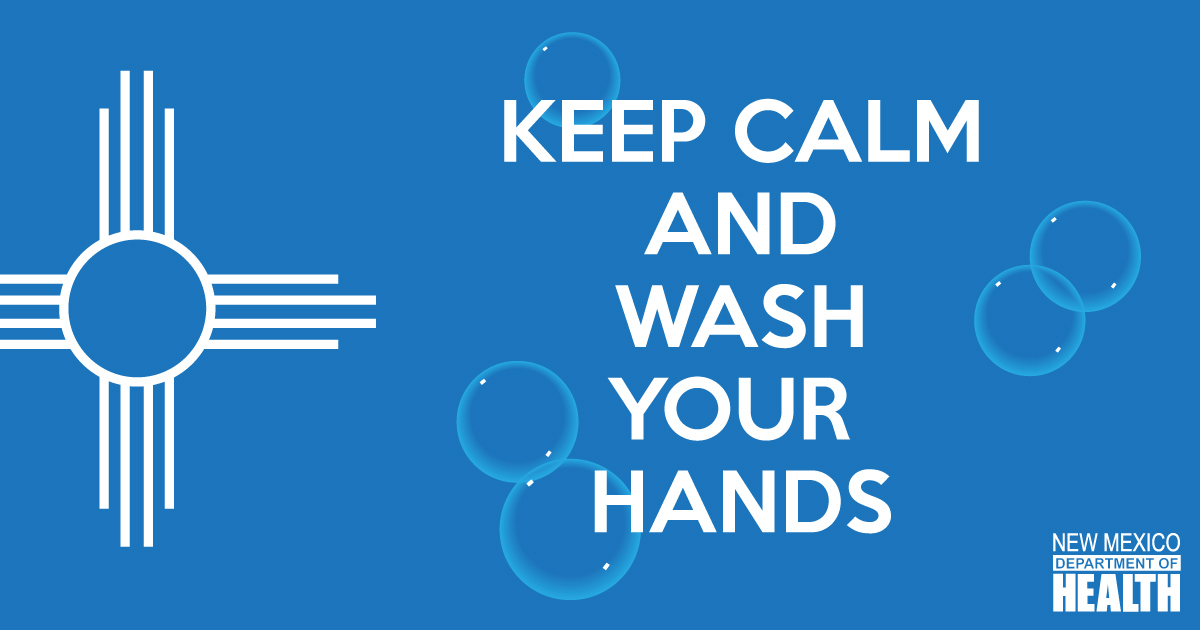 NMDOH's tweet photo. STOP THE SPREAD OF GERMS! Protect others and yourself.

Wash your hands (20 seconds).
Disinfect frequently used objects like cell phones and counters.
Stay home if sick! https://t.co/GKFu2Zd7Kg