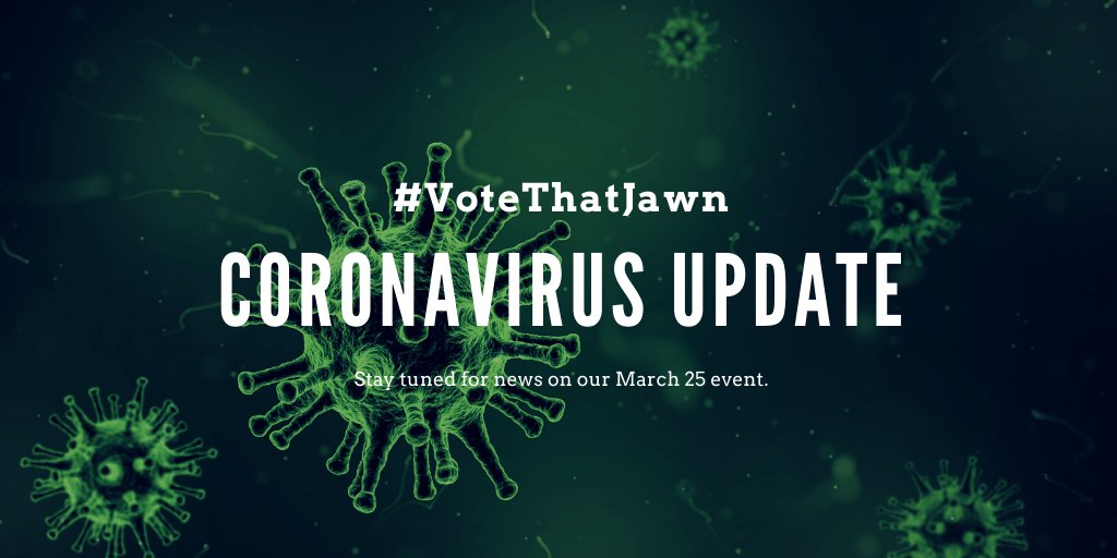 SafeKidsStories's tweet photo. Given the rapidly changing state of events around the #CoronaOutbreak, we are actively monitoring the situation and evaluating safety measures for our March 25 #VoteThatJawn event. Please check back for updates throughout the week. https://t.co/J628IwjJYh