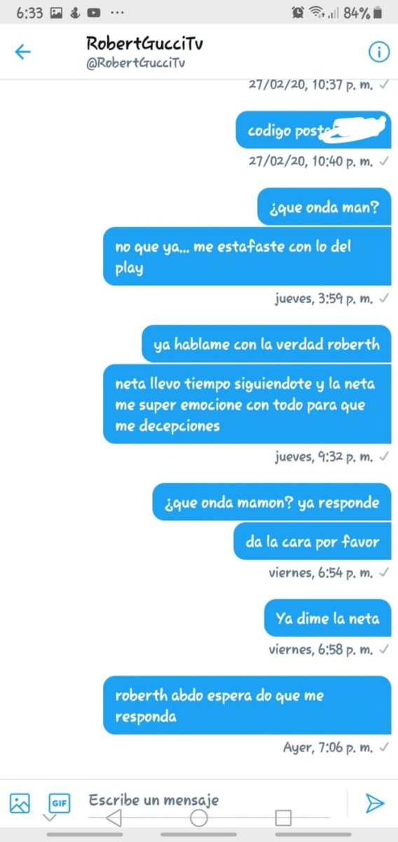 Quiero que me ayudan a denunciar por spam para cerrarle su tw bueno este wey estafo a mi prima con un sorteo de un play station y nunca le llegó nada <a href="/RobertGucciTv/">RobertGucciTv</a> si gustan mandele unos mensajes de diciendo estafador y mamadas gracias por su ayuda se aprecia mucho❤️ RT please