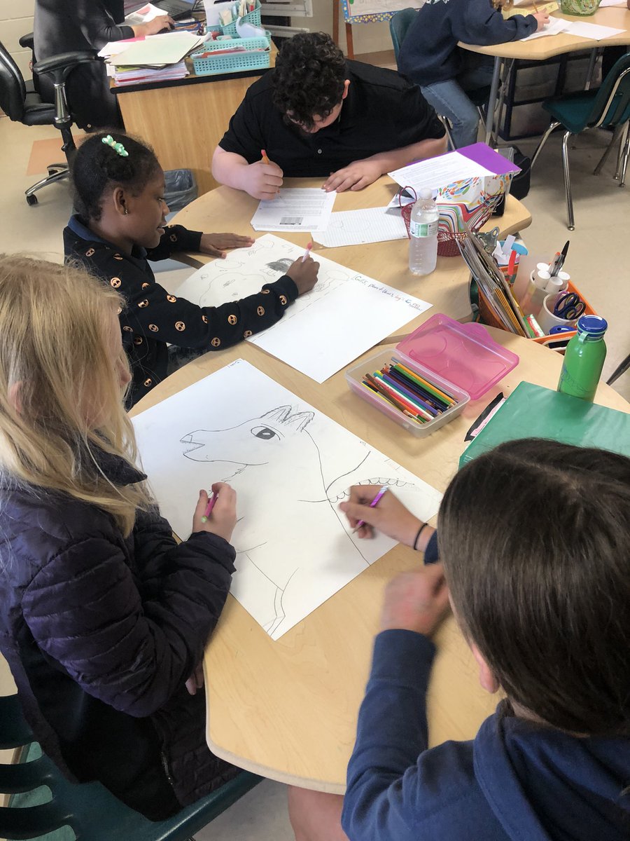 CampeseMadison's tweet photo. The kiddos were putting their finishing touches on their planimals today preparing for our first ever gallery walk tomorrow! I can’t wait to see all of the amazing work they’ve done and hear all about their planimal’s organs and environments 🌳🦓 https://t.co/PlsvvC5wLM