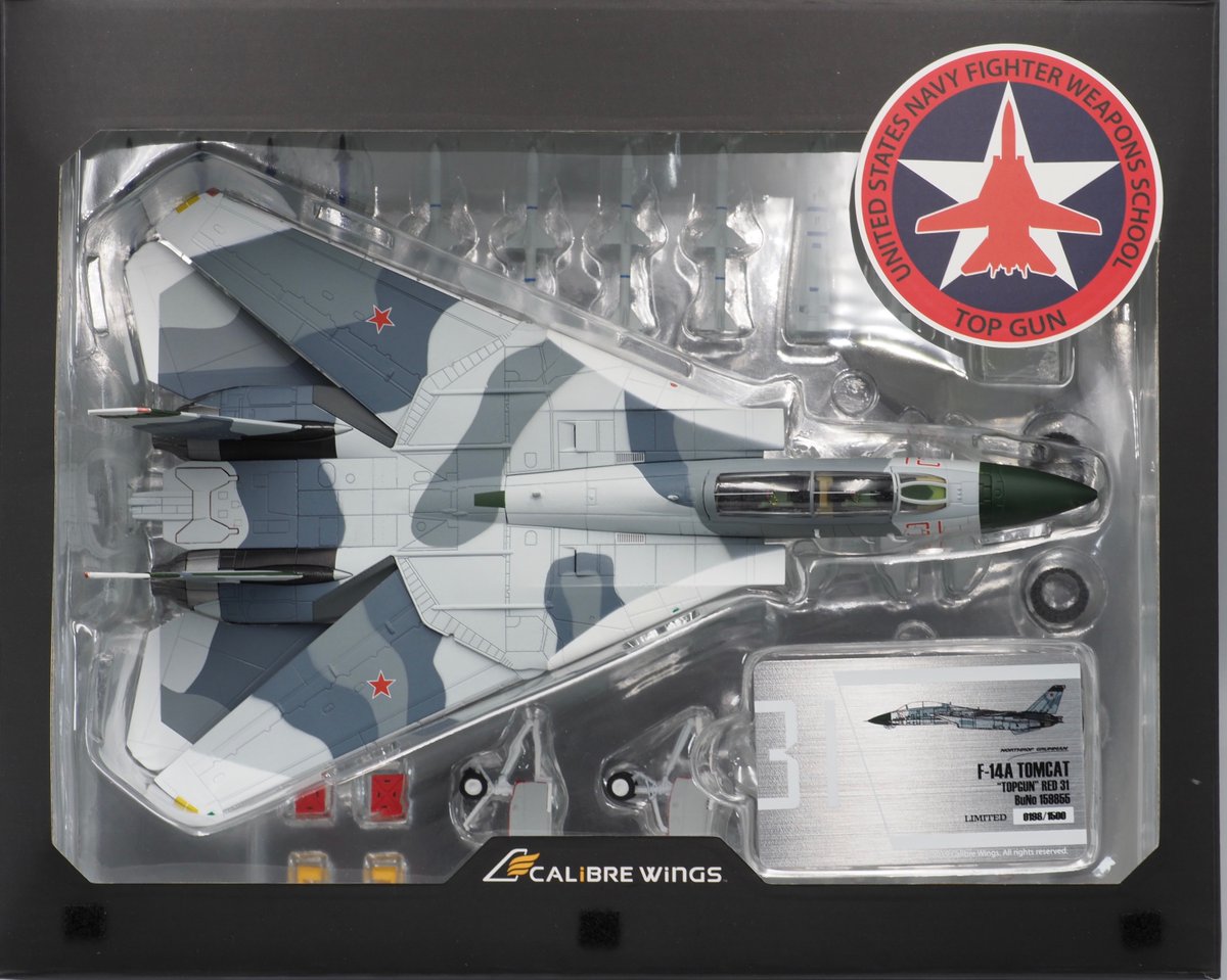 CalibreWings's tweet photo. #TopGun series #CA72TP01 F-14A Aggressor Red 31 diecast model coming in April 2020. Limited Edition by #CalibreWings. Suggested retail price USD 149.95 https://t.co/9PJx0IJ2tD