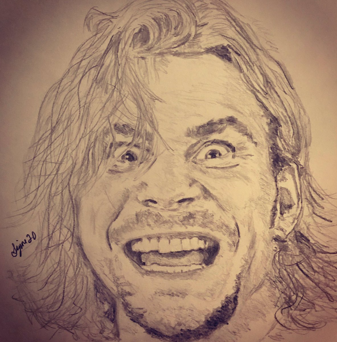 My sketch of the #LooseCannon #BrianPillman #FlyinBrian #WorldChampionshipWrestling #WWE #FourHorsemen #TheHartFoundation #HollywoodBlondes #ECW