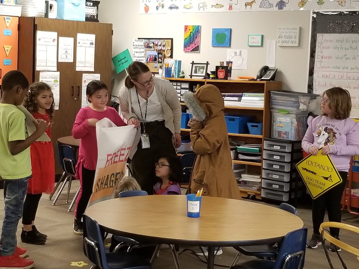 cndettlaff's tweet photo. Our first graders have been studying the Iditarod, landforms and maps. We have been following Kelly Maixner. #iditarod, #iditarodnation https://t.co/SV1aZKicU2
