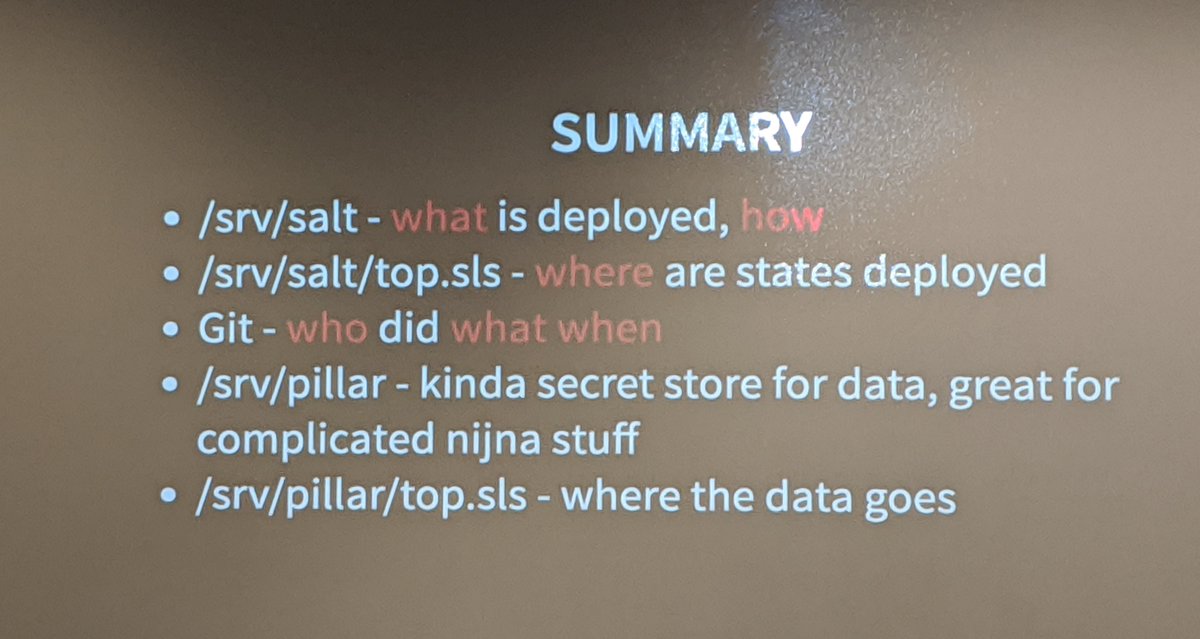 miz_j's tweet photo. Learned all about #SaltStack (and so many terrible puns) from @NickAdam at the #CALUG meeting #Salt #DevOps #Linux https://t.co/GuwoNiwlby
