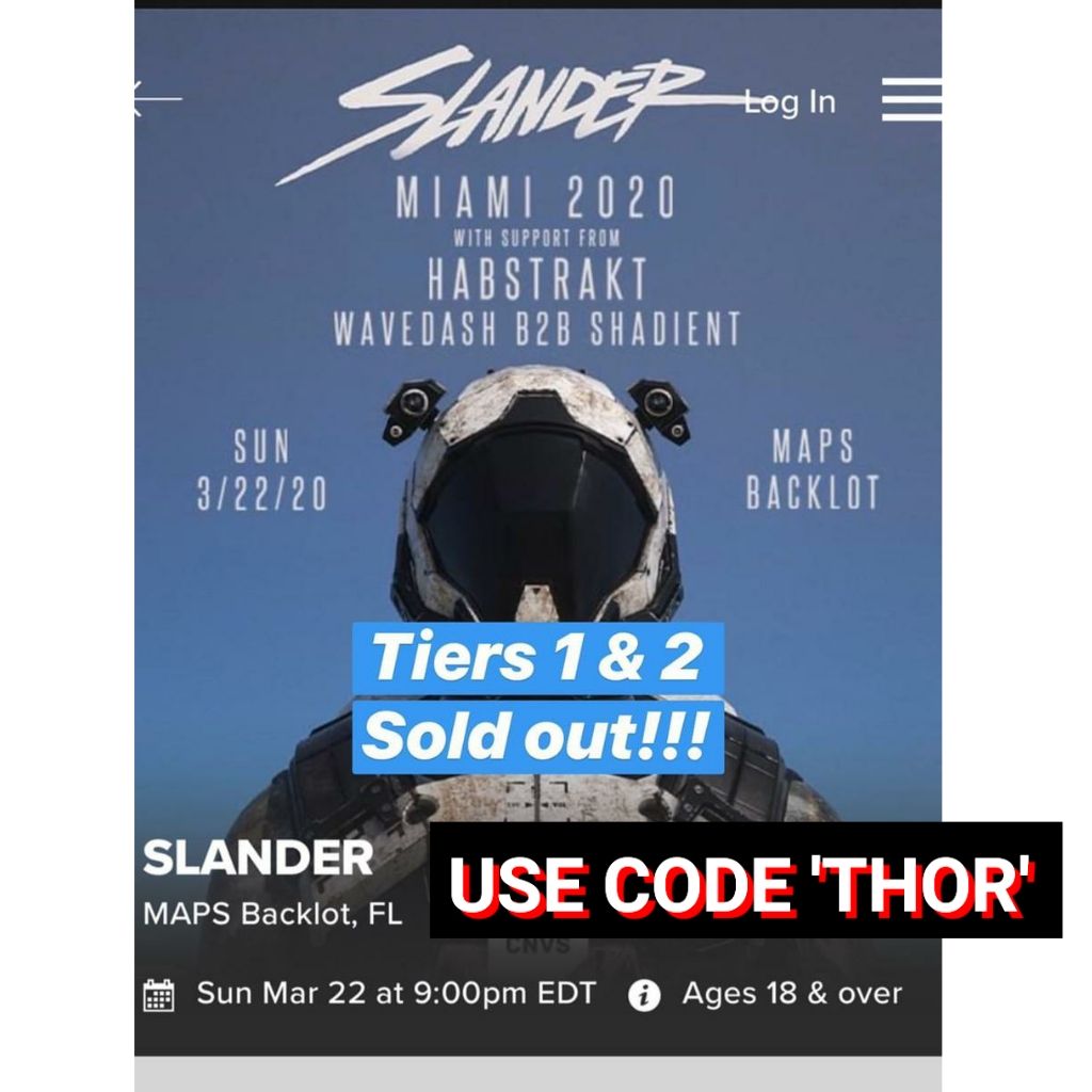 ThorPromotes's tweet photo. #SLANDER IN #MMW 
Tier 1 and 2 sold out already!! GET ON THIS 
https://t.co/AKk8kABh4J 
Code: THOR 
#ultra #miamimusicweek #ultra https://t.co/186gPFqRo7